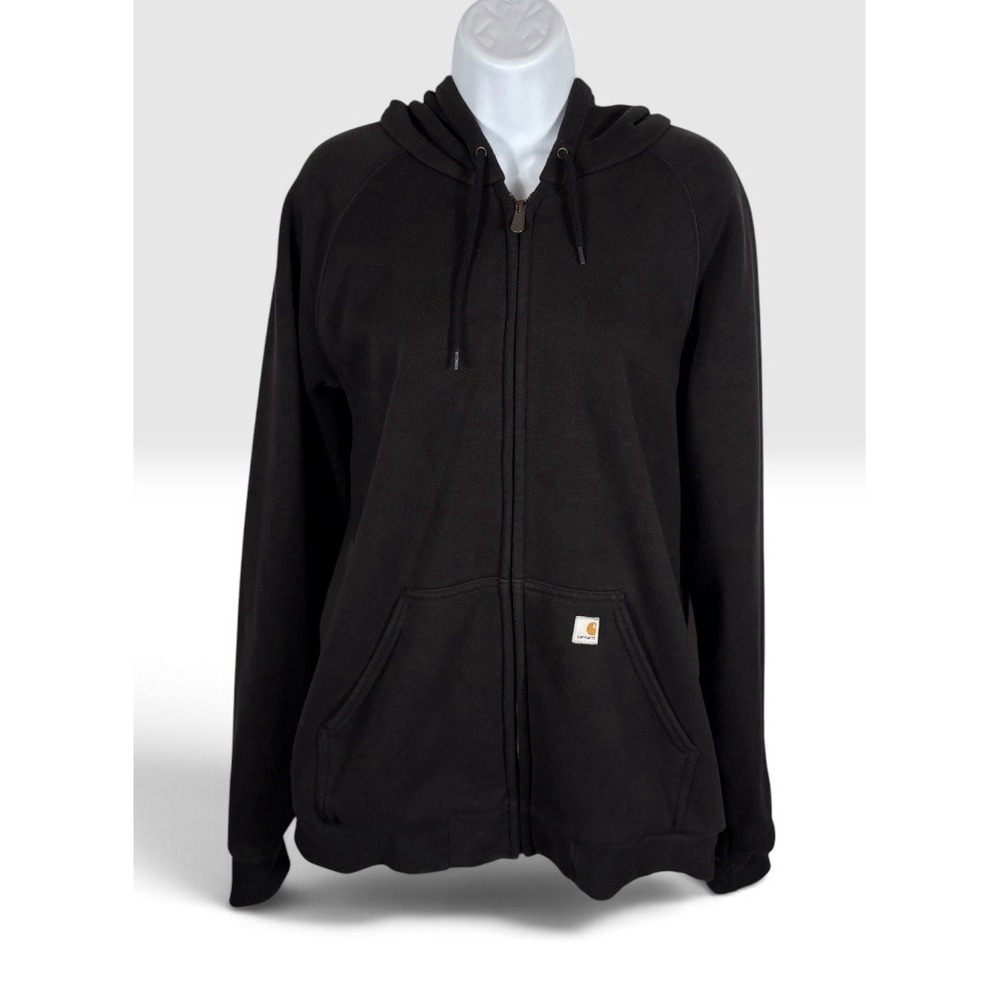 Carhartt VTG Women's Full-Zip Mesh Lined Hoodie/Jacket Sz XL BLK Heavy -2235